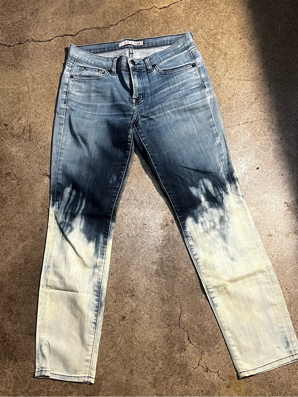 J Brand Ombre Skinny Leg  Eclipse Jeans in Blue and Light Wash